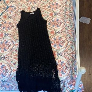 Clibon rose black lace dress